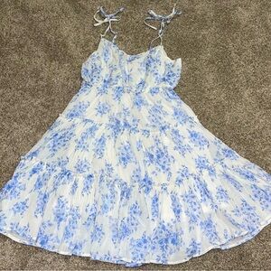 Altar’d State M dress white blue floral lined